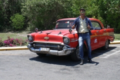 LR-proud owner with his 1957 red chevy